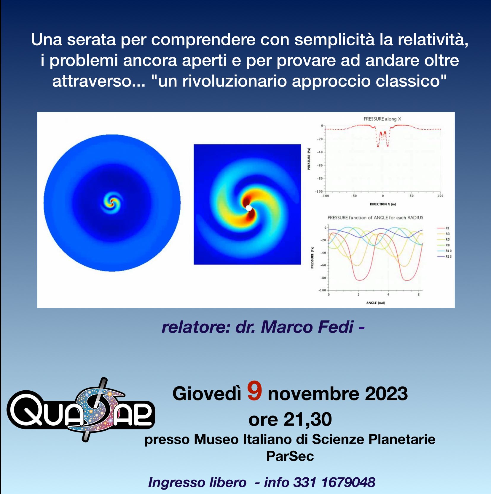 RINVIATA la serata sulla teoria della relatività per ALLERTA METEO