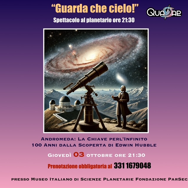 “Guarda che cielo!” spettacolo al Planetario con Quasar