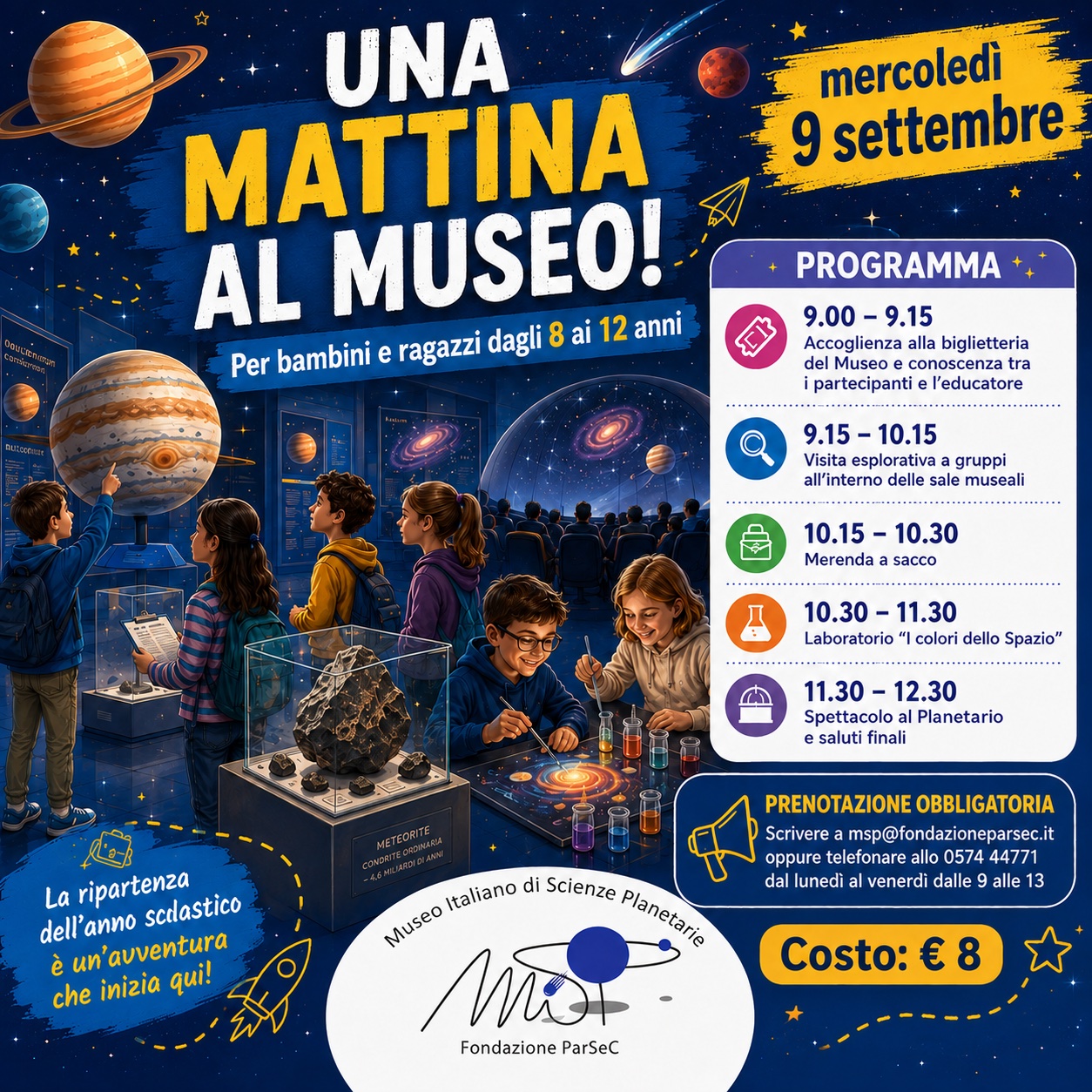 Una mattina al museo. Appuntamento con visita, laboratorio e spettacolo del planetario il 9 settembre