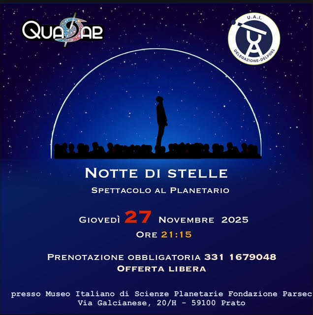 “Notte di stelle”, spettacolo al Planetario