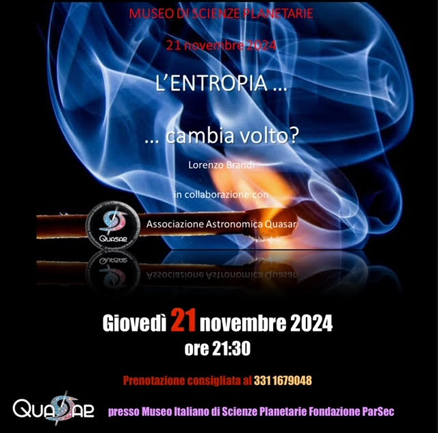 L’entropia… cambia volto? conferenza dell’astronomo Lorenzo Brandi