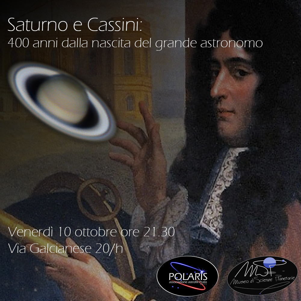 Saturno e Cassini, serata Polaris il 10 ottobre