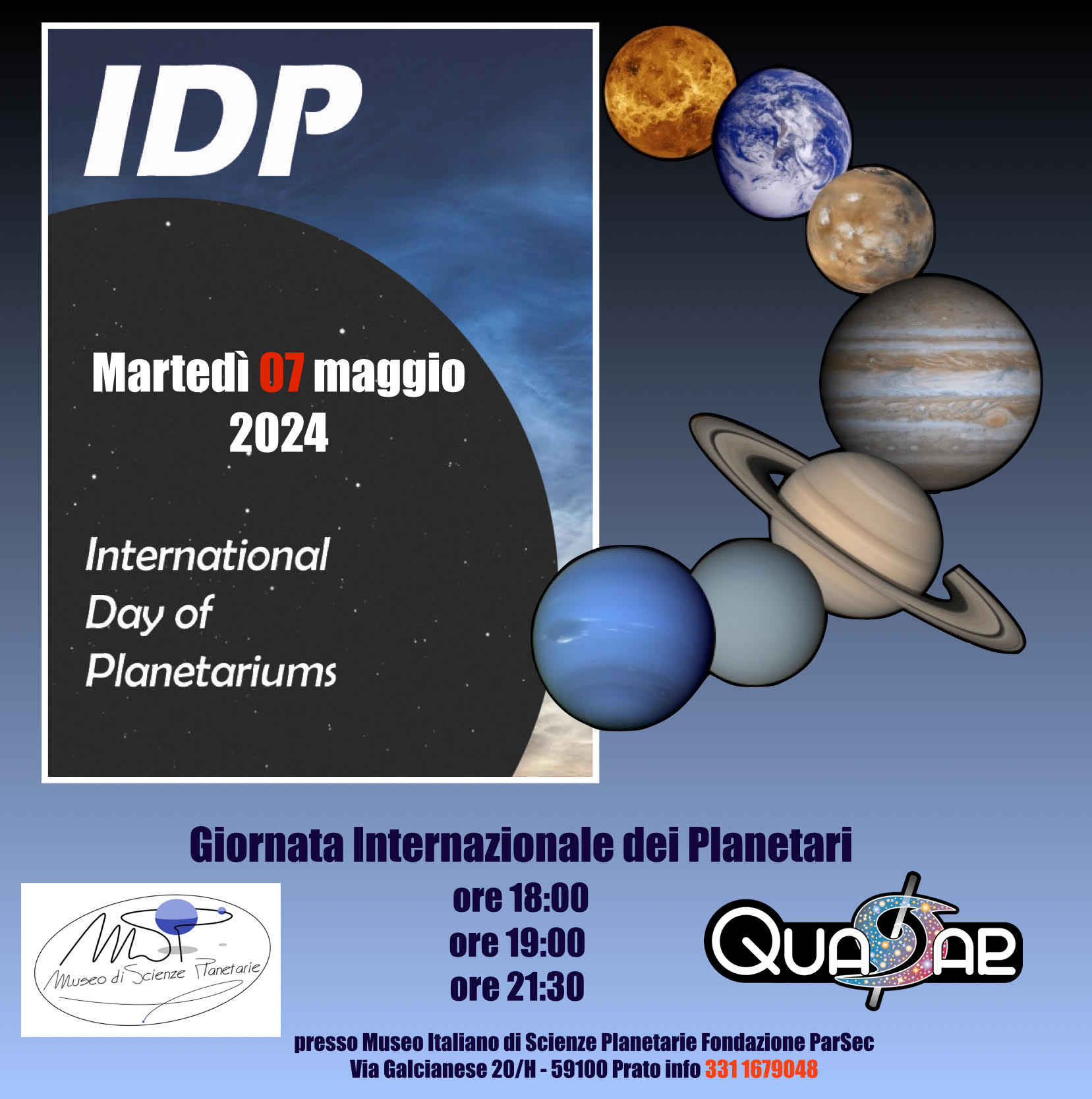 Per la Giornata internazionale dei Planetari riapertura del planetario al Museo con l’associazione Quasar